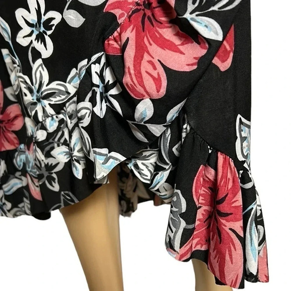Vintage NWT floral skirt,faux wrap,ruching,ruffles,boho,gypsy,Hawaiian vibe,Nwt! - Picture 6 of 12